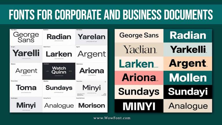 Fonts for Corporate and Business Documents