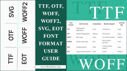 TTF, OTF, WOFF, WOFF2, SVG, EOT Font Format User Guide