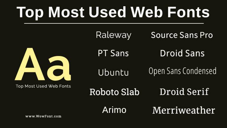 Top Most Used Web Fonts