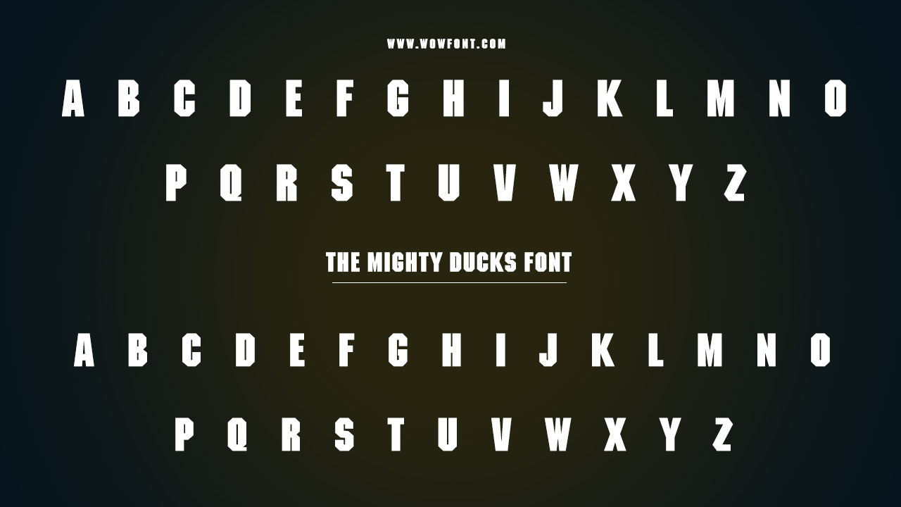 The Mighty Ducks Font Overview